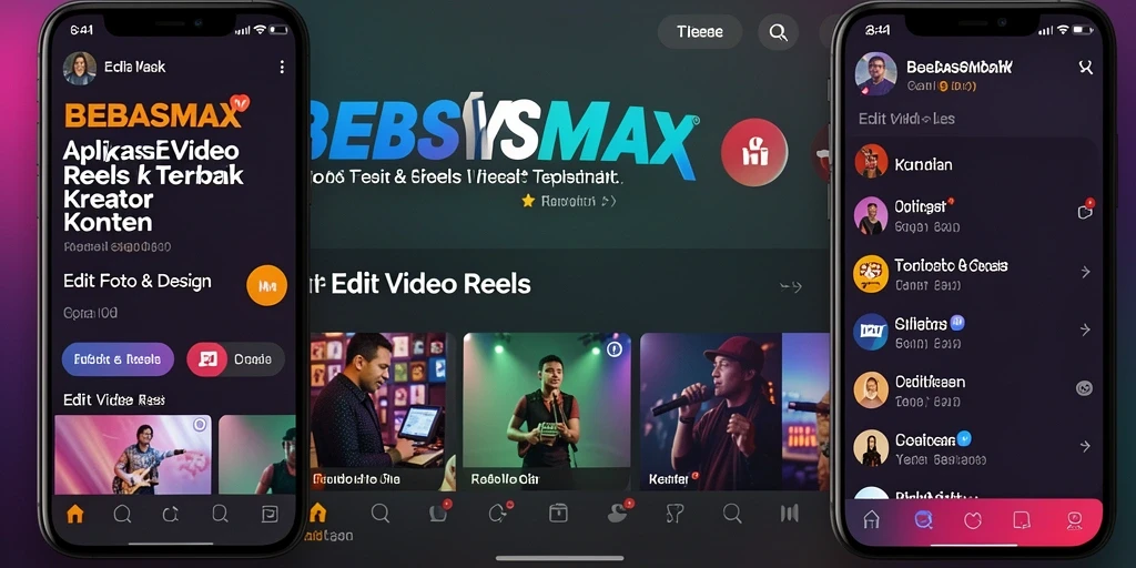 Tampilan antarmuka BEBASMAX untuk editing video reels yang sederhana dan intuitif.