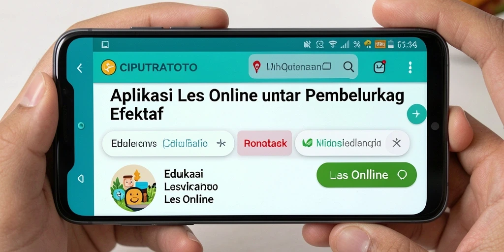 Tampilan antarmuka aplikasi Les Online CIPUTRATOTO yang interaktif.