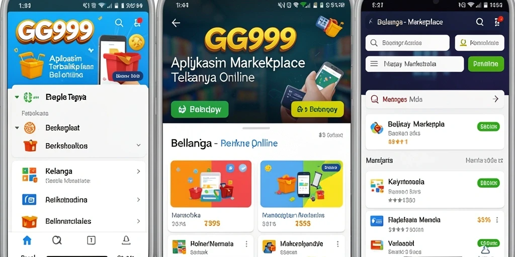 Tampilan antarmuka GG999 yang memudahkan navigasi belanja online.