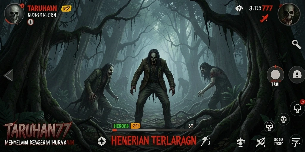 Tampilan antarmuka TARUHAN77 yang menegangkan saat menjelajahi hutan.